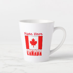 Canada and Canadian Flag Red Personalization Small Latte Mug