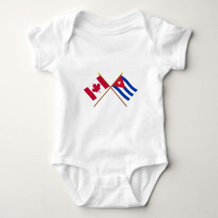Canada and Cuba Crossed Flags Baby Bodysuit