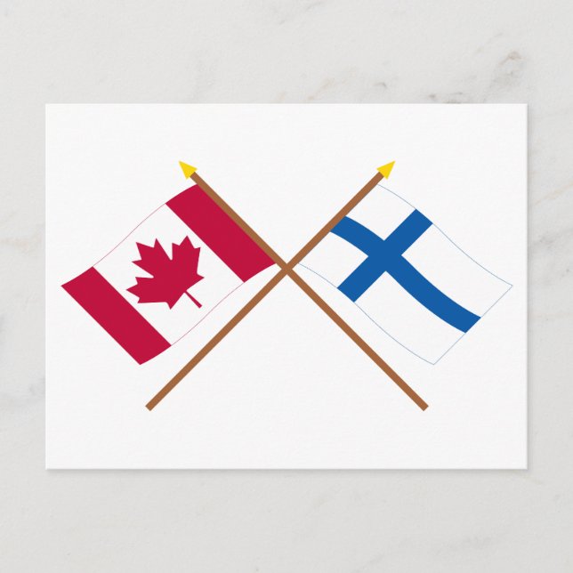 Canada and Finland Crossed Flags Postcard (Front)