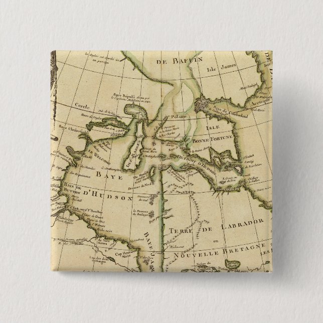 Canada and Greenland 2 Inch Square Button (Front)