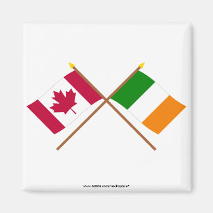 Canada and Ireland Crossed Flags Magnet