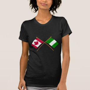Canada and Nigeria Crossed Flags T-Shirt