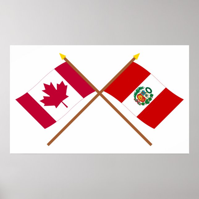 Canada and Peru Crossed Flags Poster (Front)