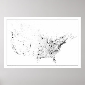 Canada and United States Census Dotmap Poster