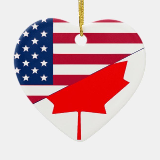 Canada And Usa, hybrids Ceramic Ornament (Front)