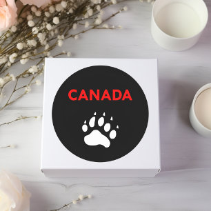 Canada Animal Paw Foot Print Color Classic Round Sticker