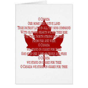Canada Anthem Card Canada Card Personalized