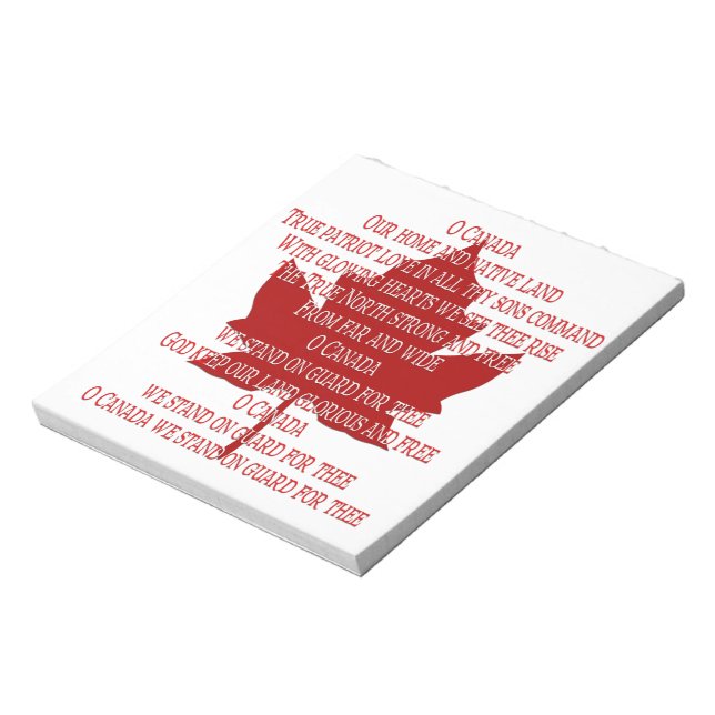 Canada Anthem Souvenir Notepad Canada Gifts (Rotated)