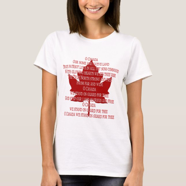 Canada Anthem T-Shirt Women's Canada Souvenir (Front)