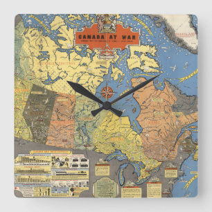 Canada At War Square Wall Clock