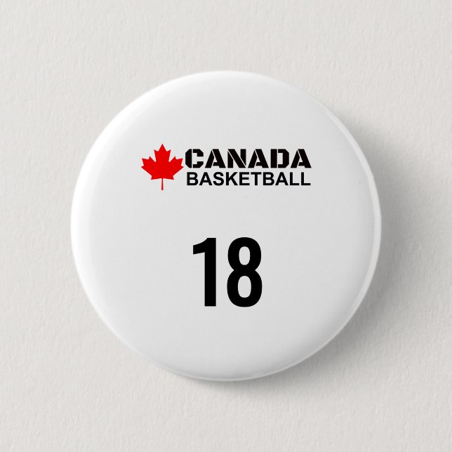 Canada Basketball Number 18 Design Gift Idea  2 Inch Round Button (Front)