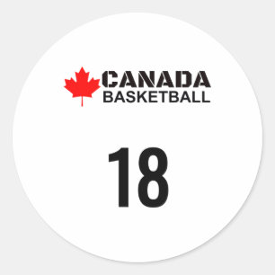 Canada Basketball Number 18 Design Gift Idea  Classic Round Sticker