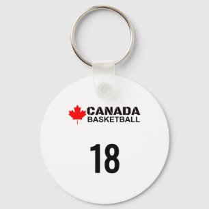 Canada Basketball Number 18 Design Gift Idea Keychain