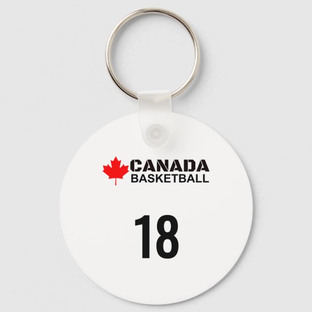 Canada Basketball Number 18 Design Gift Idea  Keychain (Front)