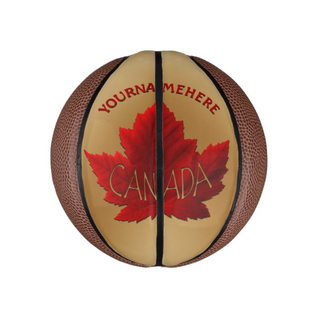 Canada Basketball Personalized Maple Leaf Balls (Vertical)