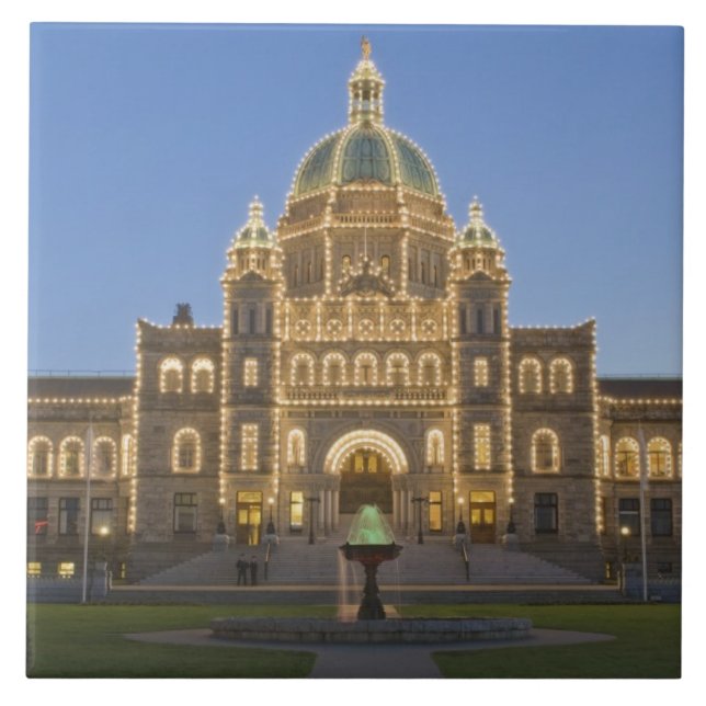 Canada, BC, Victoria, BC Legislature Building at Tile (Front)