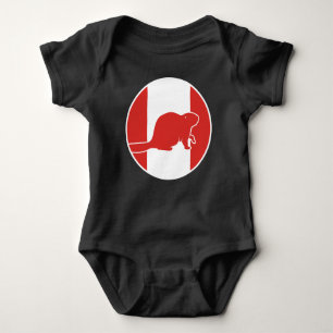 Canada Beaver Canadian National Animal Flag Baby Bodysuit