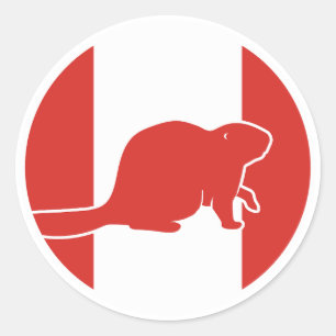 Canada Beaver Canadian National Animal Flag Classic Round Sticker