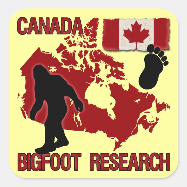 Canada Bigfoot Research Square Sticker (Front)