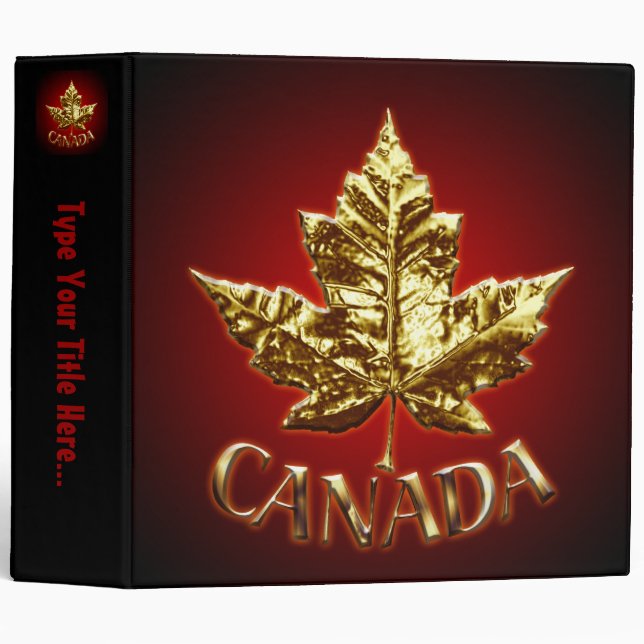 Canada Binder Custom Gold Canada Souvenir Binder (Front/Spine)