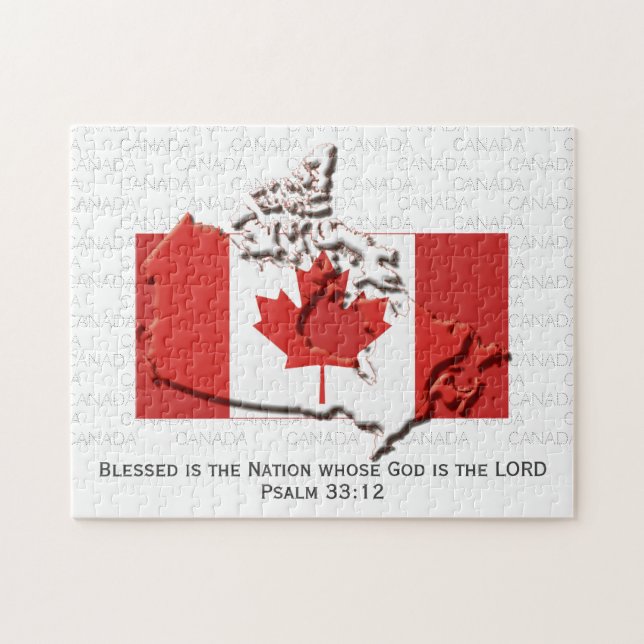 CANADA | Blessed Nation | CANADIAN FLAG Jigsaw Puzzle (Horizontal)