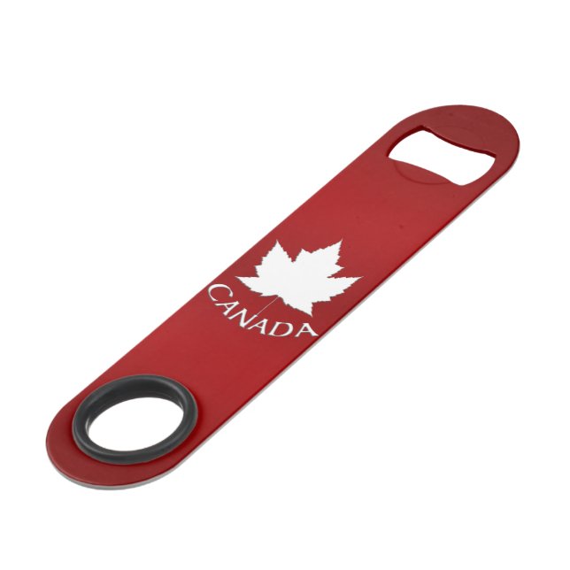 Canada Bottle Opener Canada Maple Leaf Souvenirs Bar Key (Front Angled)