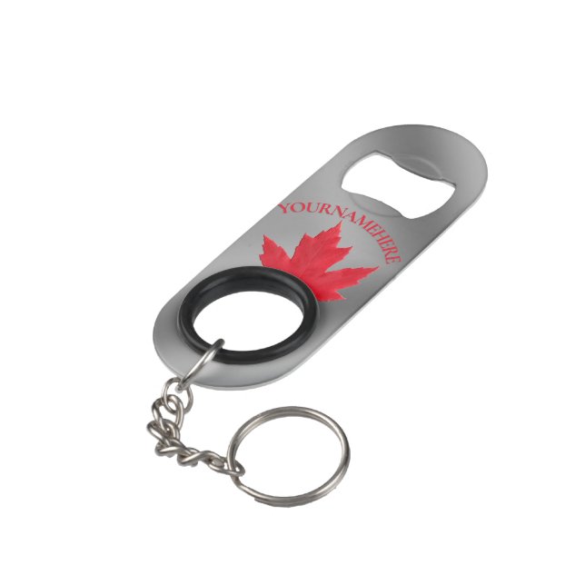 Canada Bottle Opener Canada Maple Leaf Souvenirs Keychain Bottle Opener (Back Angled)