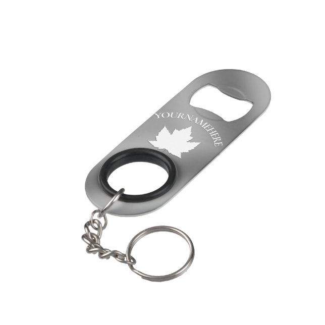 Canada Bottle Opener Canada Maple Leaf Souvenirs Keychain Bottle Opener (Back Angled)