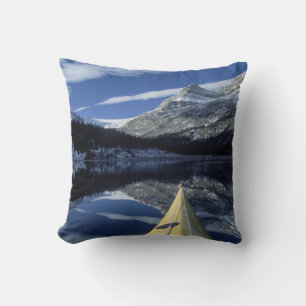 Canada, British Columbia, Banff. Kayak bow on Throw Pillow