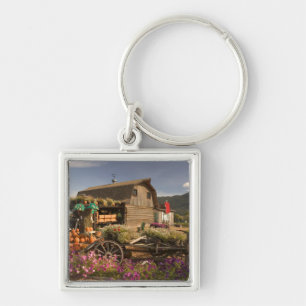 CANADA, British Columbia, Enderby. Log Barn Keychain
