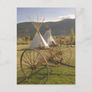 CANADA, British Columbia, Enderby. Tepees & Postcard