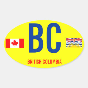 Canada, British Columbia* Euro-style Oval stcker Oval Sticker