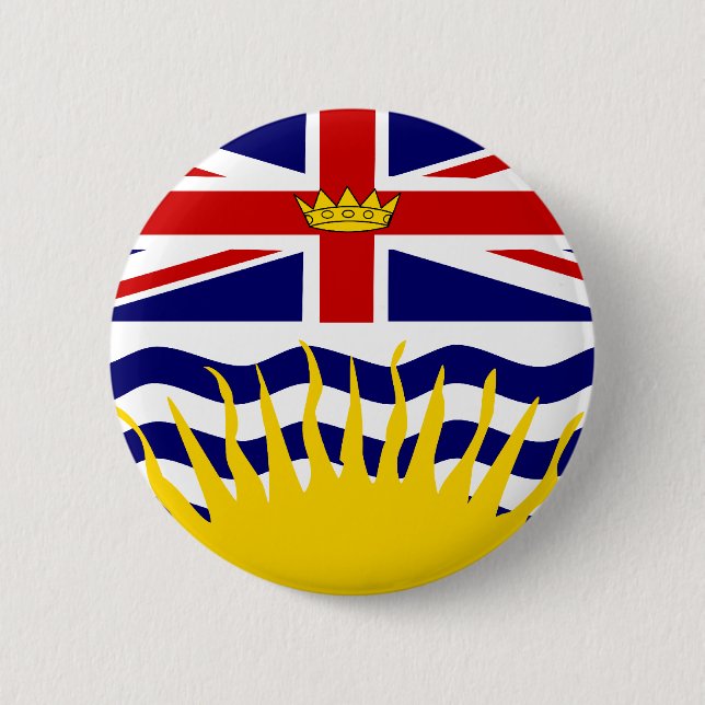Canada British Columbia Flag 2 Inch Round Button (Front)