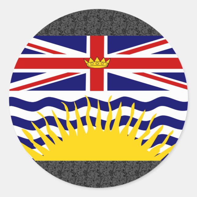 Canada British Columbia Flag Classic Round Sticker (Front)