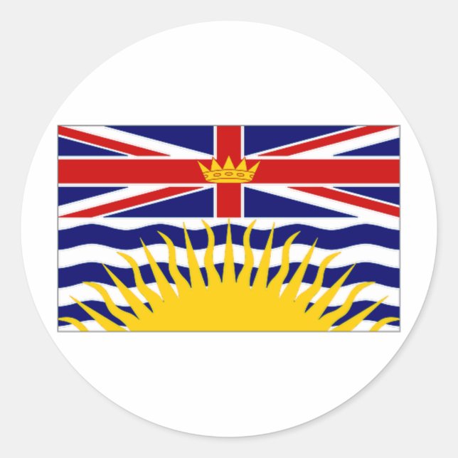 Canada British Columbia Flag Classic Round Sticker (Front)