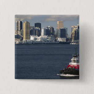 Canada, British Columbia, Vancouver. Downtown 2 Inch Square Button