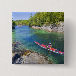 Canada, British Columbia, Vancouver Island. Sea 2 Inch Square Button