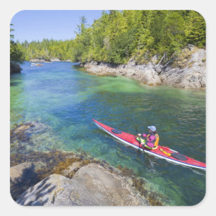 Canada, British Columbia, Vancouver Island. Sea 2 Square Sticker