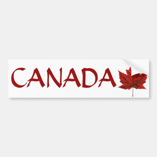 Canada Bumper Sticker Canadian Maple Leaf Stickers | Zazzle.ca