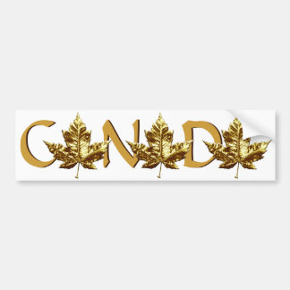Canada Bumper Sticker Gold Maple Leaf Sticker