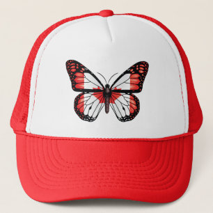 Canada Butterfly Monarque Flag Trucker Hat