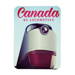 Canada By locomotive 1950s train poster Magnet