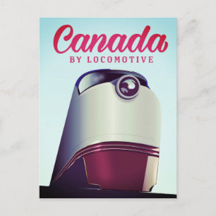 Canada By locomotive 1950s train poster Postcard