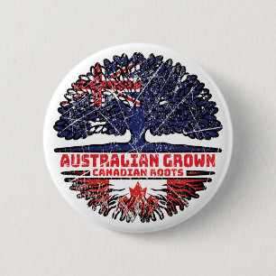 Canada Canadian Australia Australian Tree Roots 2 Inch Round Button