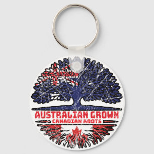 Canada Canadian Australia Australian Tree Roots Keychain