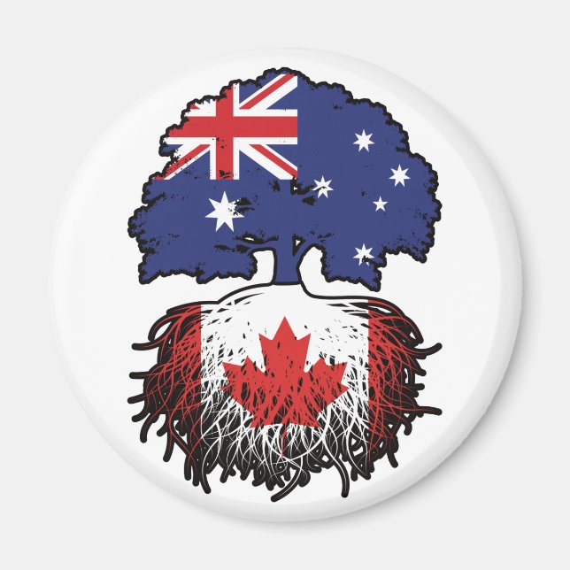 Canada Canadian Australian Australia Tree Roots Magnet (Front)