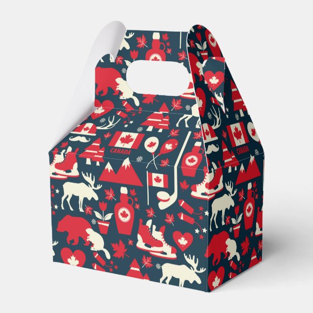 Canada Canadian Christmas Winter Moose Pattern Favor Box (Front Side)