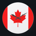 Canada (Canadian) Flag Large Clock<br><div class="desc">Customizable World Flag Products - Please feel free to add your text.</div>