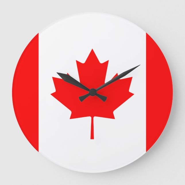 Canada (Canadian) Flag Large Clock (Front)