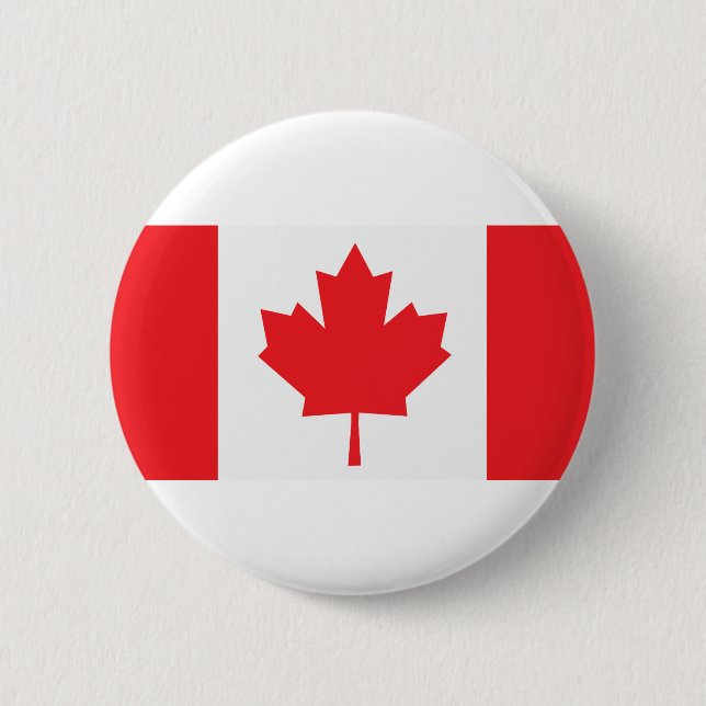 Canada Canadian flag Maple Leaf 2 Inch Round Button (Front)